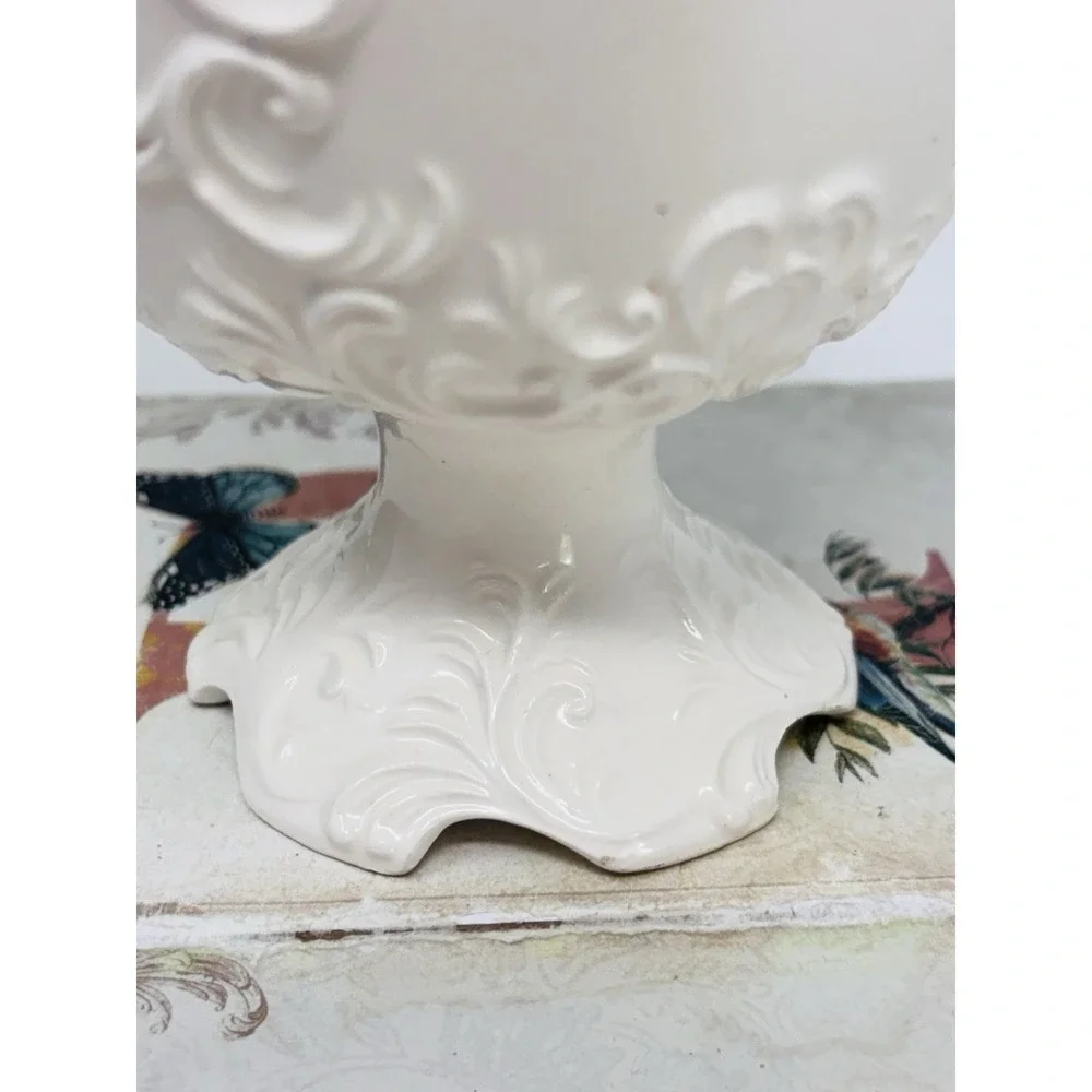 Vintage National Potteries Cleveland Pottery White Planter Vase Cottagecore